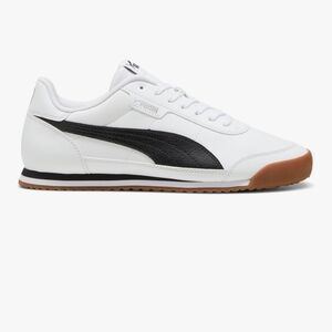 Puma Mens Turino White and Black Retro Sneakers